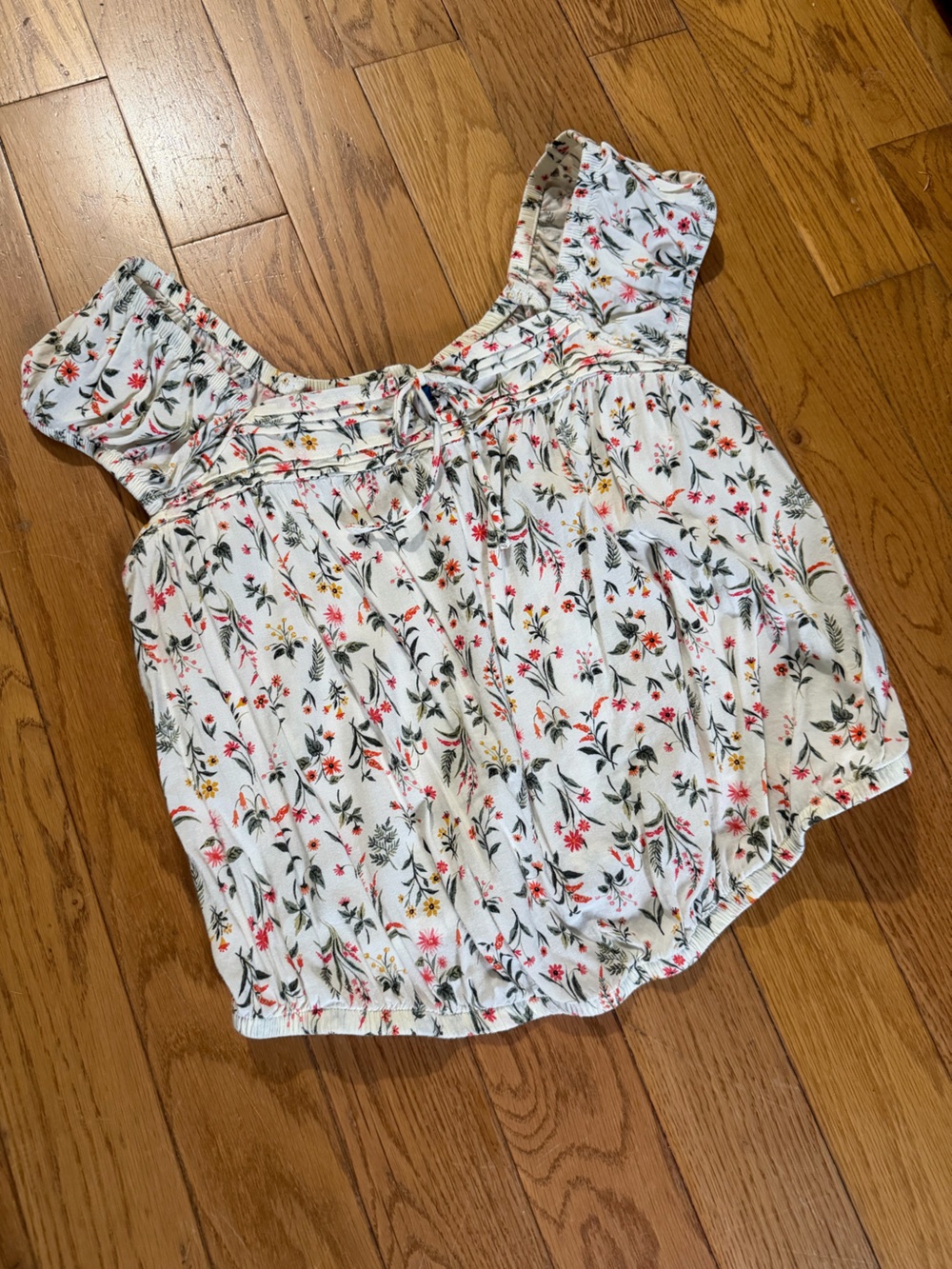 Old Navy Cream Floral Off-Shoulder Top